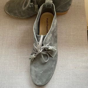 Gray hush puppies tie shoes size 8.5